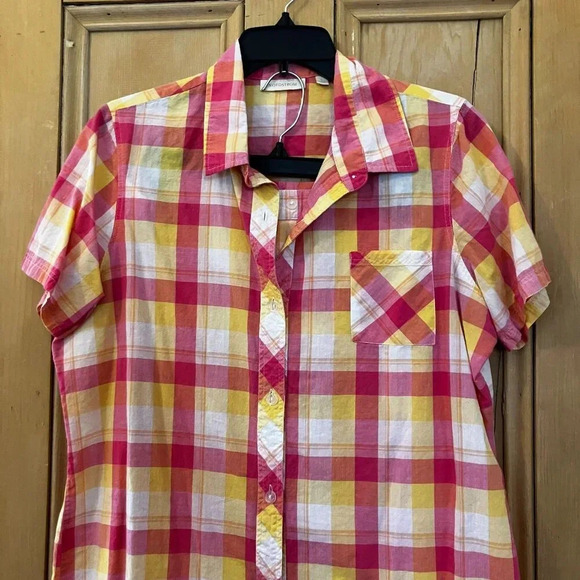 Nordstrom Womens Plaid Tie Capri 100% Cotton Pajama Set Size Large Pink SP EXC - Picture 2 of 12